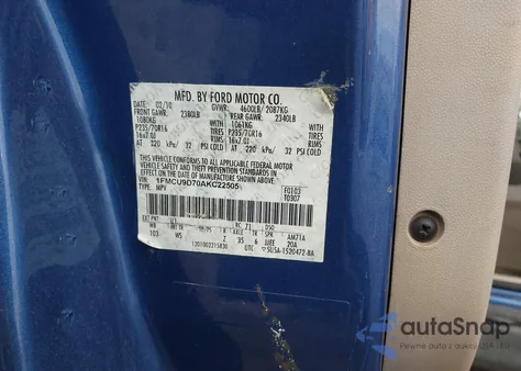 2010 Ford Escape Xlt из США, поврежденный, VIN 1FMCU9D70AKC22505